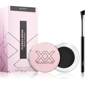 XX by Revolution FLEXX BROW dlouhotrvající gel na obočí se štětečkem odstín Black 2,5 g
