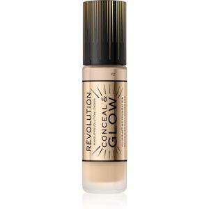 Makeup Revolution Conceal & Glow rozjasňující make-up pro přirozený vzhled odstín F2 23 ml