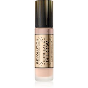 Makeup Revolution Conceal & Glow rozjasňující make-up pro přirozený vzhled odstín F4 23 ml