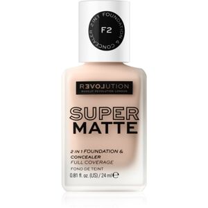 Revolution Relove Super Matte Foundation dlouhotrvající matující make-up odstín F2 24 ml