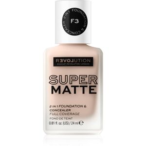 Revolution Relove Super Matte Foundation dlouhotrvající matující make-up odstín F3 24 ml