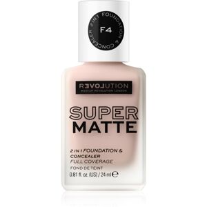 Revolution Relove Super Matte Foundation dlouhotrvající matující make-up odstín F4 24 ml