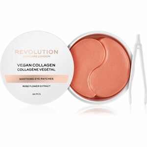 Revolution Skincare Rose Gold Vegan Collagen hydrogelová maska na oční okolí se zklidňujícím účinkem 60 ks