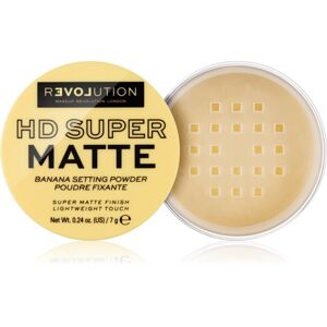 Revolution Relove HD Super Matte transparentní fixační pudr s matným efektem odstín Banana 7 g