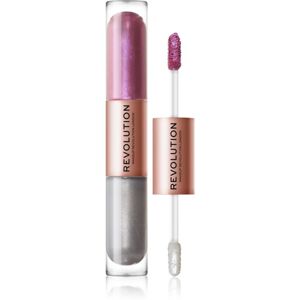 Makeup Revolution Double Up tekuté oční stíny 2 v 1 odstín Subliminal Lilac 2x2,2 ml