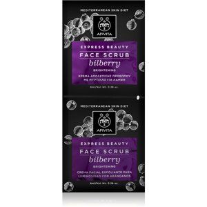 Apivita Express Beauty Bilberry jemný pleťový peeling pro okamžité roz