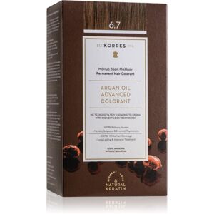 Korres Argan Oil permanentní barva na vlasy s arganovým olejem odstín 6.7 Cocoa 50 ml