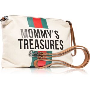 Childhome Mommy's Treasures Clutch pouzdro s poutkem Off White Stripes Green/Red 1 ks