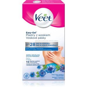 Veet Easy-Gel depilační voskové pásky na podpaží pro citlivou pokožku