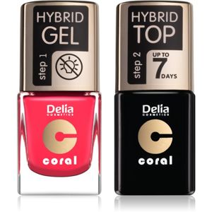 Delia Cosmetics Coral Nail Enamel Hybrid Gel kosmetická sada na nehty pro ženy odstín 03
