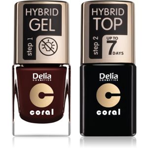Delia Cosmetics Coral Nail Enamel Hybrid Gel kosmetická sada na nehty pro ženy odstín 11