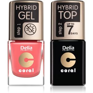 Delia Cosmetics Coral Nail Enamel Hybrid Gel kosmetická sada na nehty pro ženy odstín 16
