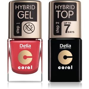 Delia Cosmetics Coral Nail Enamel Hybrid Gel kosmetická sada na nehty pro ženy odstín 18