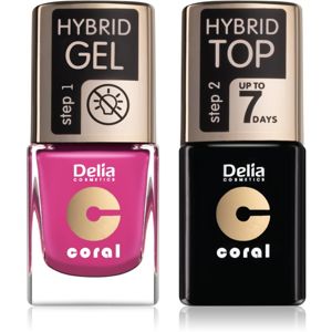 Delia Cosmetics Coral Nail Enamel Hybrid Gel kosmetická sada na nehty pro ženy odstín 30