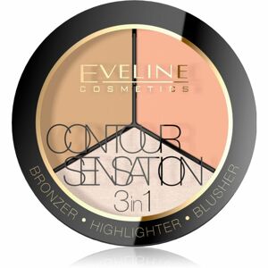 Eveline Cosmetics Contour Sensation konturovací paletka 3 v 1 odstín Peache Beige 20 g
