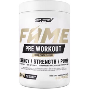 SFD Nutrition Fame Pre Workout podpora sportovního výkonu příchuť Mango Punch 300 g