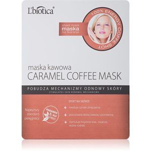 L’biotica Masks Caramel Coffee plátýnková maska s osvěžujícím účinkem