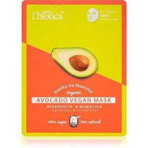 L’biotica Vegan Organic Avocado plátýnková maska s regeneračním účinkem 1 ks