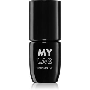 MYLAQ My Special Top gelový vrchní lak na nehty odstín My Black 5 ml