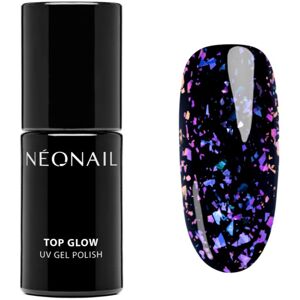 NEONAIL Top Glow Aurora Flakes gelový vrchní lak na nehty odstín Violet 7,2 ml