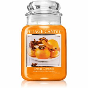 Village Candle Orange Cinnamon vonná svíčka (Glass Lid) 602 g