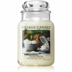 Village Candle Coconut Vanilla vonná svíčka (Glass Lid) 602 g