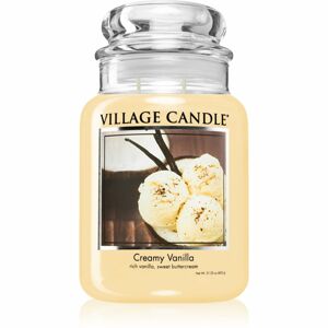Village Candle Creamy Vanilla vonná svíčka (Glass Lid) 602 g