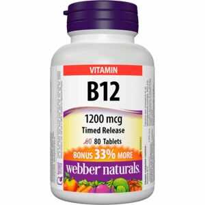 Webber Naturals B12 1200 mcg podpora správného fungování organismu 80 ks