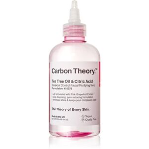 Carbon Theory Tea Tree Oil & Citric Acid hloubkově čisticí tonikum pro problematickou pleť, akné 250 ml