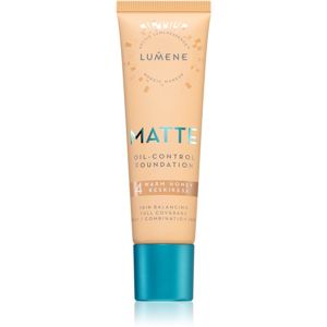 Lumene Matte Oil-Control fluidní make-up pro mastnou a smíšenou pleť odstín 4 Warm Honey 30 ml