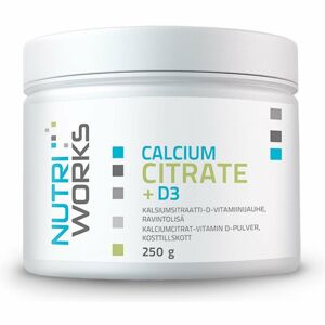 NutriWorks Citrát vápenatý + D3 podpora kostí a zubů 250 g