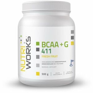NutriWorks BCAA + Glutamin 4:1:1 regenerace svalů příchuť fresh fruit 500 g