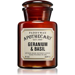 Paddywax Apothecary Geranium & Basil vonná svíčka 226 g