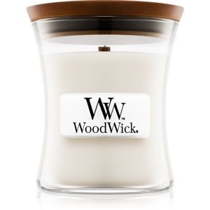 Woodwick Baby Powder vonná svíčka s dřevěným knotem 85 g