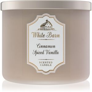 Bath & Body Works White Barn Cinnamon Spiced Vanilla vonná svíčka 411 g