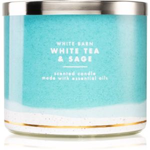 Bath & Body Works White Tea & Sage vonná svíčka 411 g