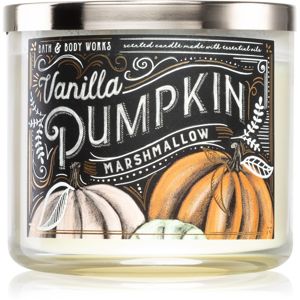 Bath & Body Works Vanilla Pumpkin Marshmallow vonná svíčka s esenciálními oleji 411 g