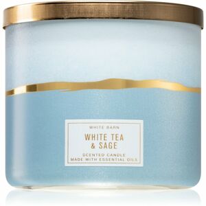 Bath & Body Works White Tea & Sage vonná svíčka II. 411 g