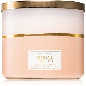 Bath & Body Works Vanilla & Peach Tea vonná svíčka 411 g