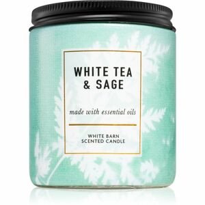 Bath & Body Works White Tea & Sage vonná svíčka I. 198 g