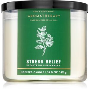 Bath & Body Works Stress Relief Eucalyptus & Spearmint vonná svíčka 411 g
