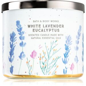 Bath & Body Works White Lavender Eucalyptus vonná svíčka s esenciálními oleji 411 g