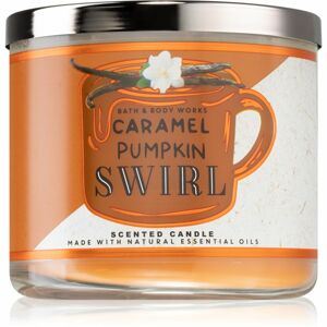 Bath & Body Works Caramel Pumpkin Swirl vonná svíčka s esenciálními oleji 411 g