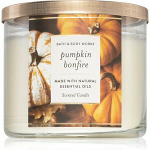 Bath & Body Works Pumpkin Bonfire vonná svíčka s esenciálními oleji 411 g