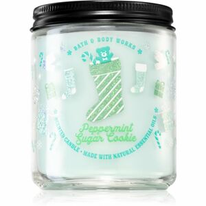 Bath & Body Works Peppermint Sugar Cookie vonná svíčka s esenciálními oleji 198 g