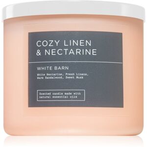 Bath & Body Works Cozy Linen & Nectarine vonná svíčka 411 g