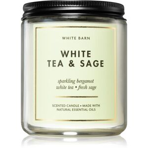 Bath & Body Works White Tea & Sage vonná svíčka 198 g