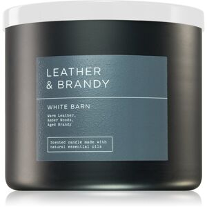 Bath & Body Works Leather & Brandy vonná svíčka 411 g