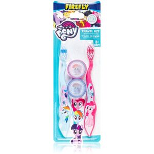 My Little Pony Travel Kit zubní kartáček pro děti s cestovní krytkou soft Blue/Pink 2 ks