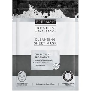 Freeman Beauty Infusion Charcoal + Probiotics čisticí látková maska s aktivním uhlím pro všechny typy pleti 25 ml